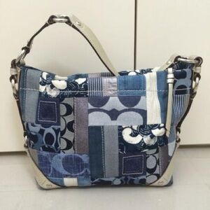 Authentic Coach Denim Indigo Patchwork Carly Purse
